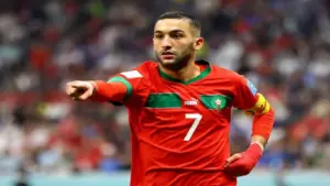 حكيم زياش بقميص المنتخب المغربي