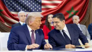 وزير خارجية المغرب بوريطة رفقة الرئيس ترامب