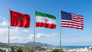 أعلام المغرب وإيران وأمريكا