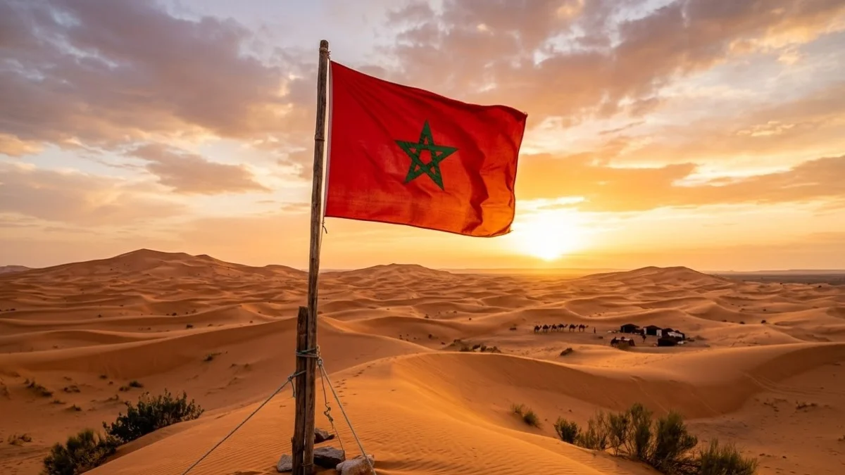 علم المغرب في قلب الصحراء ـ صورة تعبيرية ـ