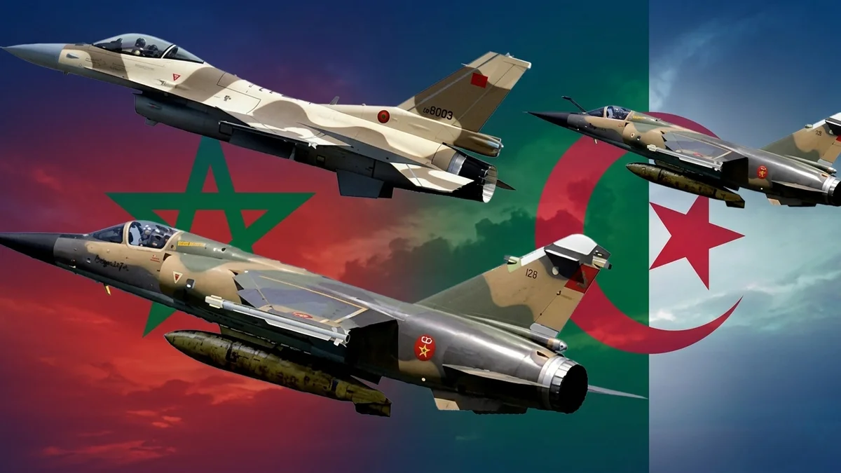 علمي المغرب والجزائر وطائرات حربية ـ تعبيرية ـ