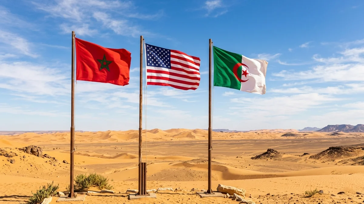 أعلام المغرب والجزائر والمغرب