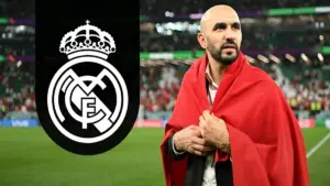 وليد الركراكي وشعار ريال مدريد