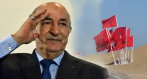 الرئيس الجزائري وأعلام المغرب