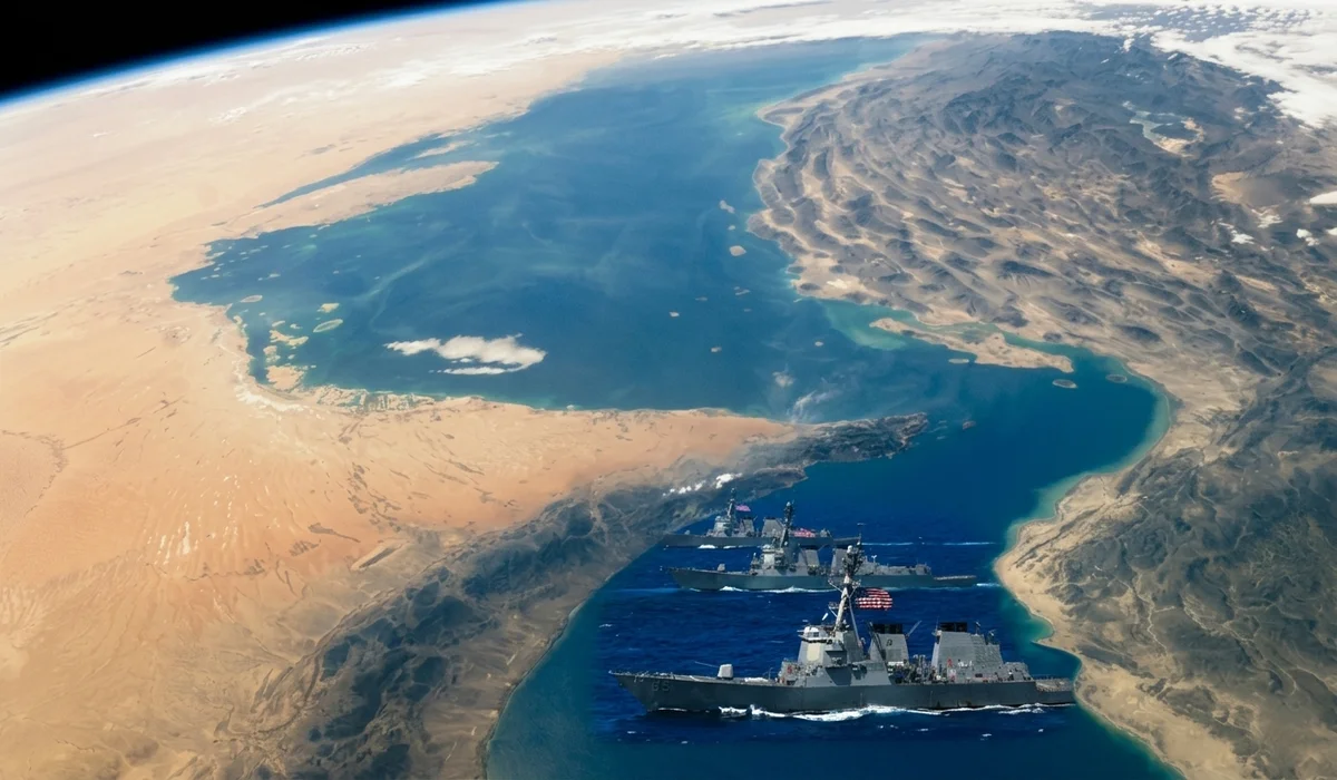 البحرية الأمريكية ومضيق هرمز ـ صورة مركبة
