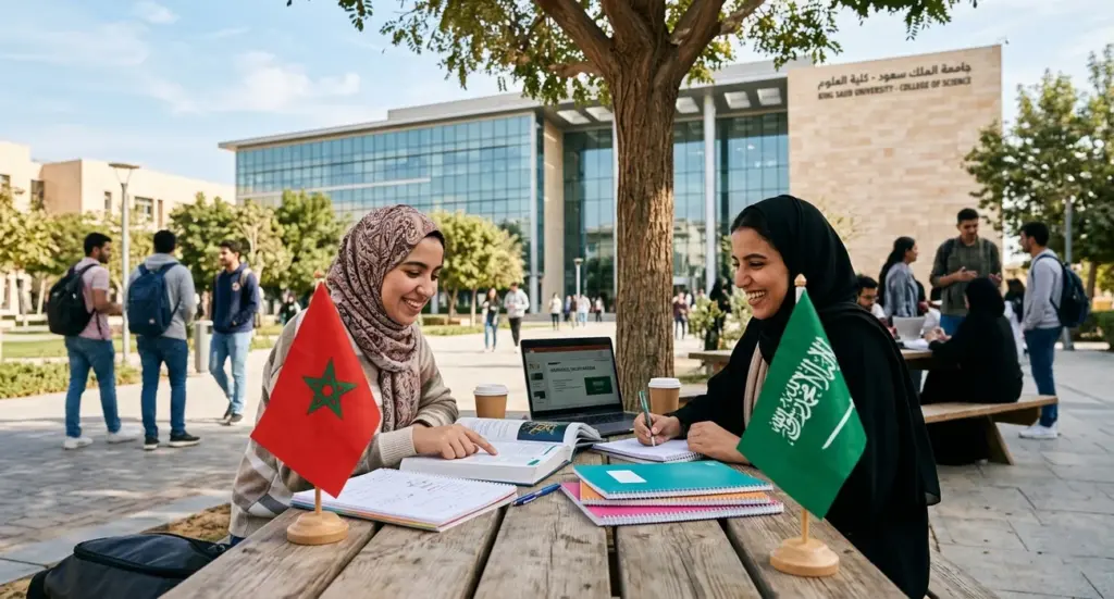 علمي المغرب والسعودية في الجامعة ـ صورة تعبيرية ـ