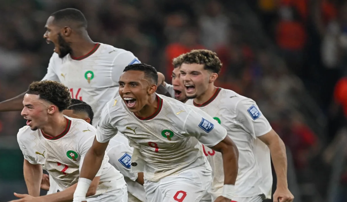 فرحة لاعبي المنتخب المغربي بالتأهل أمام هولندا/ المصدر: الجامعة