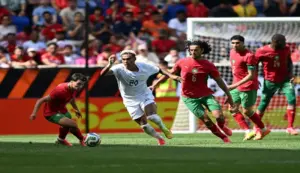 من مباراة المنتخب المغربي والنرويج