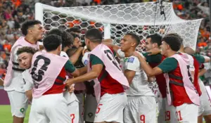فرحة لاعبي المنتخب المغربي