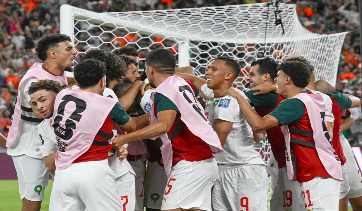 فرحة لاعبي المنتخب المغربي