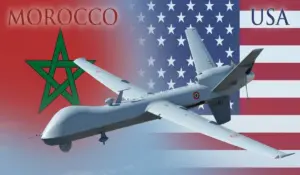 طائرات مسيّرة بخلفية علمي المغرب وأمريكا ـ صورة مركبة ـ
