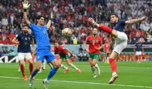 من مباراة المغرب وفرنسا في مونديال قطر 2022