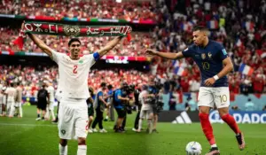 حكميي لاعب المنتخب المغربي ومبابي ـ صورة مركبة ـ