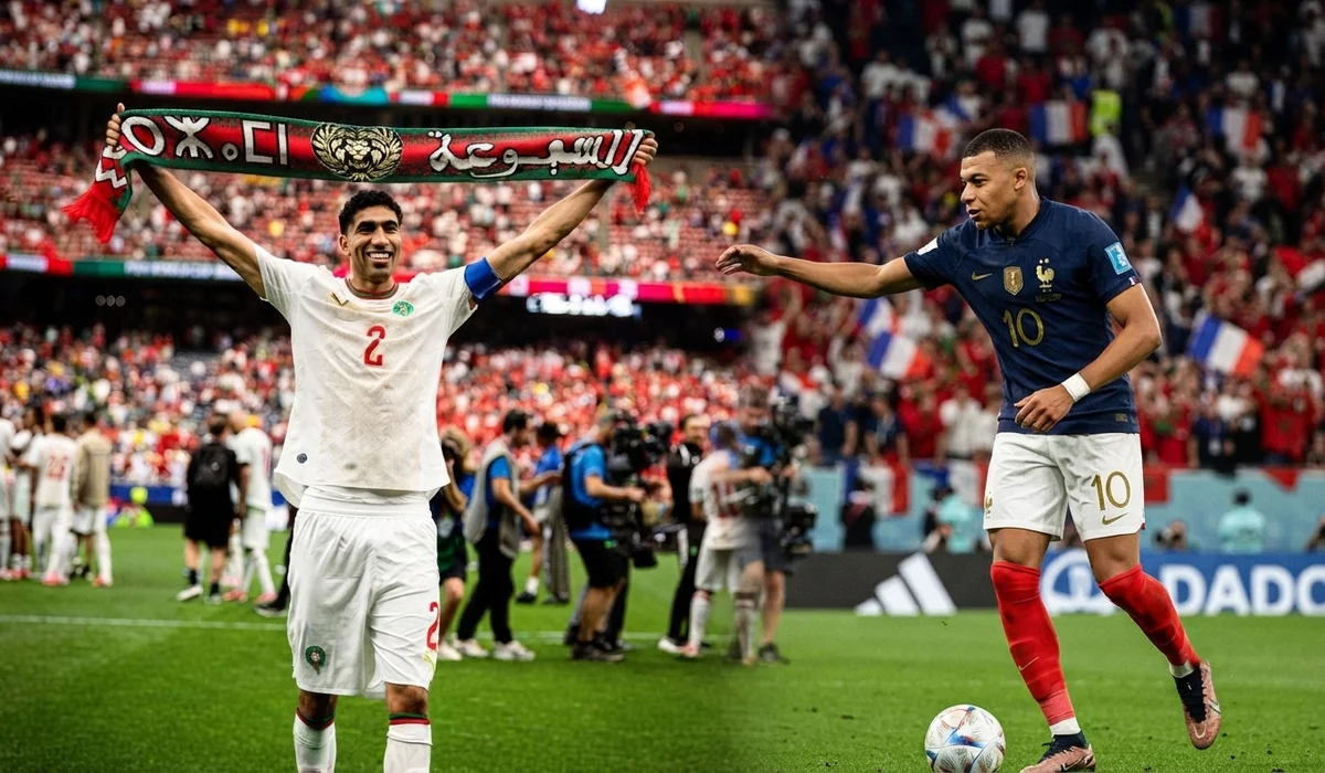 حكميي لاعب المنتخب المغربي ومبابي ـ صورة مركبة ـ