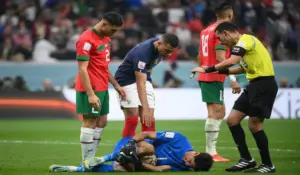 من مباراة المغرب وفرنسا في مونديال 2022 قطر