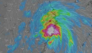 إعصار دولفين يقترب من الصين/ المصدر: windy