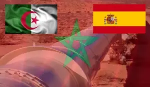 الغاز وأعلام المغرب والجزائر وإسبانيا