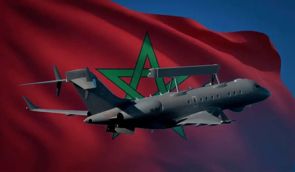 طائرة Global 6500 مع خلفية العالم المغربي ـ صورة مركبةـ