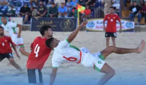 المنتخب المغربي لكرة القدم الشاطئية في مواجهة سابقة أمام ليبيا
